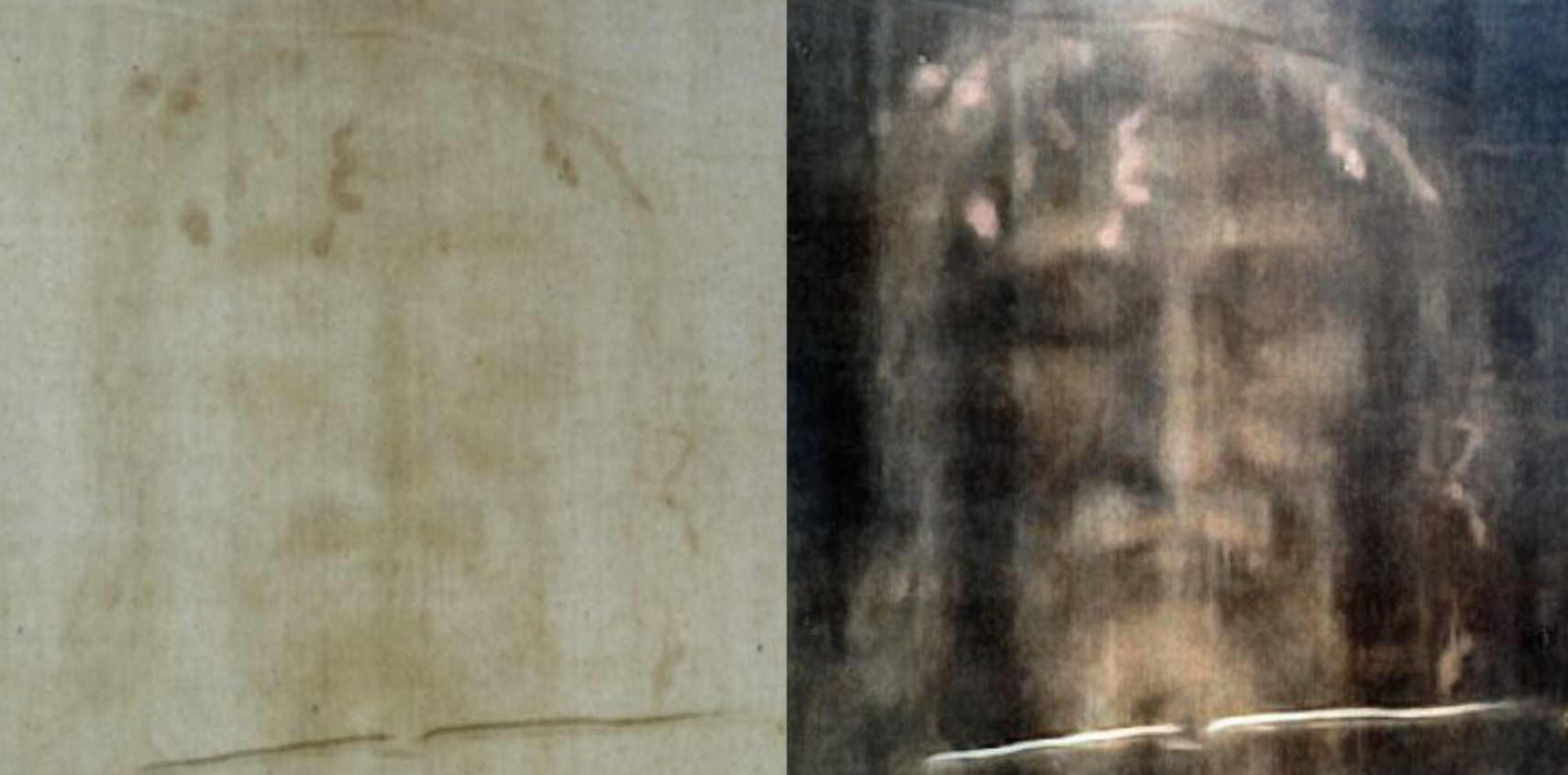 A photograph of the shroud of Turin.