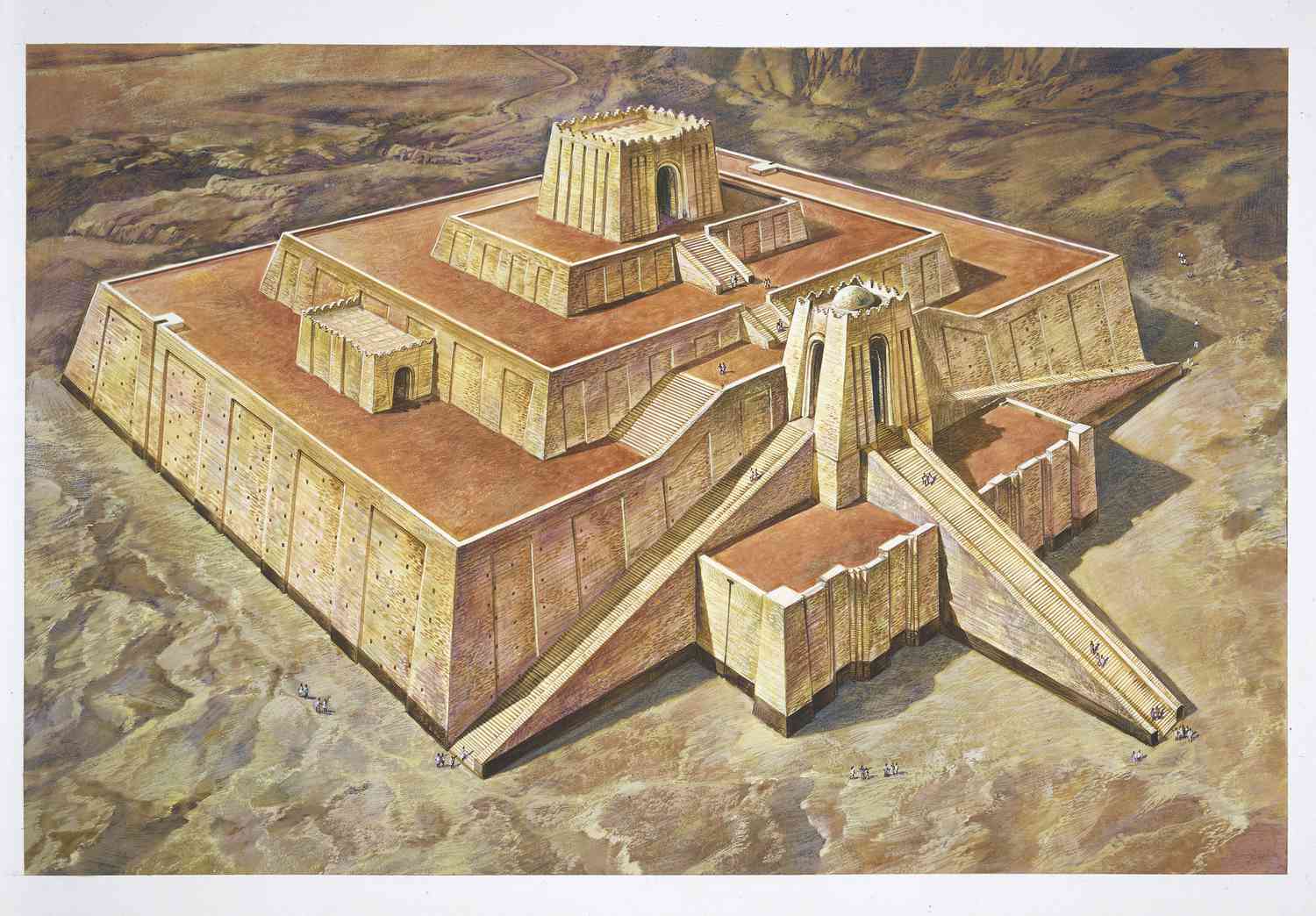 An illustration of a Ziggurat. Depositphotos.