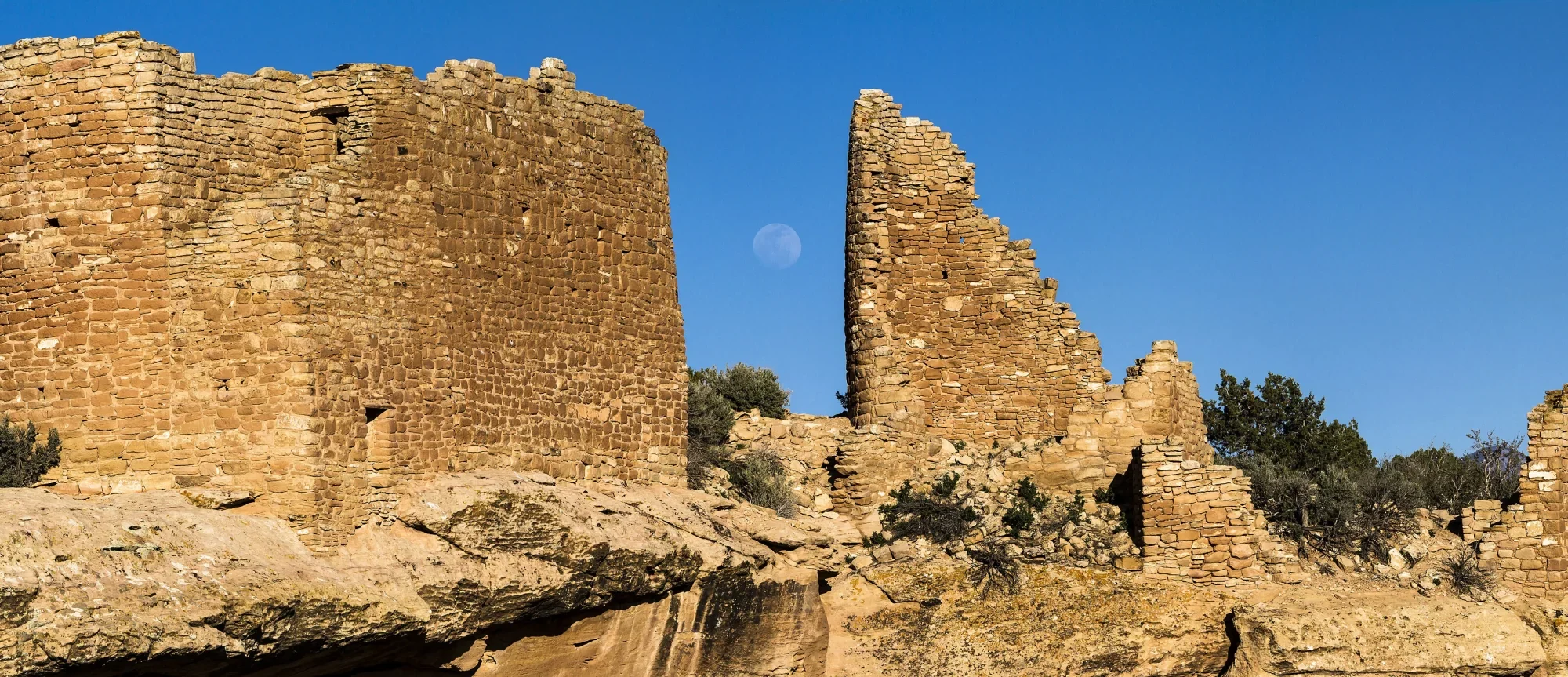 Ancestral Pueblo stone towers and walls of the Square Tower Group at Hovenweep